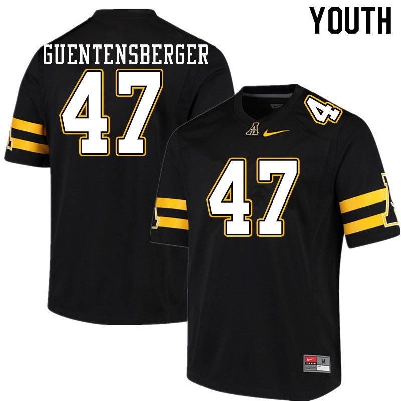Youth #47 Colin Guentensberger Appalachian State Mountaineers College Football Jerseys Sale-Black